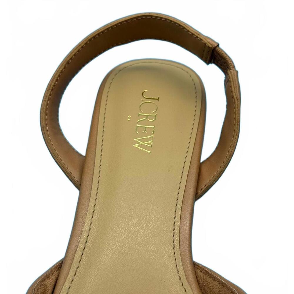 J.Crew Pointed Toe Slingback Flats Tan Woven Raffia Size 8 - Picture 3 of 3